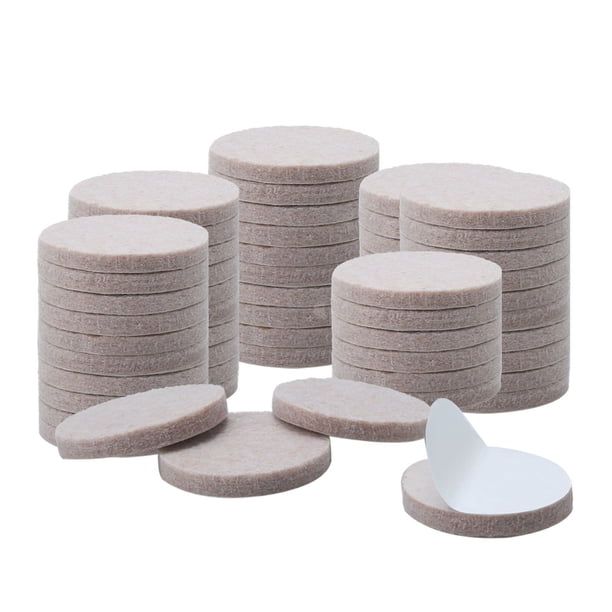 Protector de piso redondo de fieltro para muebles Unique Bargains de 60 piezas de 1" para patas de silla y armario
