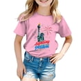 thumbnail image 4 of Staki Girls American Flag Shirt Independence Day 4th of July Shirt for Toddler Girls Kids, USA Flag Red White Blue T-Shirt Tee 2T,3T,4T(Pink,9-10 Years), 4 of 5