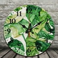 thumbnail image 2 of Chilfamy Leaves Plant Watercolor Theme 10-Inch Round Wooden Wall Clock for Living Rooms, Kitchens, Dorms - Practical Everyday Gift 10x10in, 2 of 8
