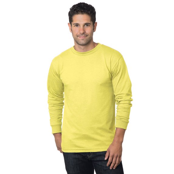 Bayside Adult 6.1 oz., 100% Cotton Long Sleeve T-Shirt - YELLOW - XL