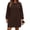 Coffee, variant on Women's Long Sleeve Sweatshirt Dress with Pockets, Casual Loose Fit Mini Tunic Top, Soft Cotton Blend Pullover for Fall Winter Layering
