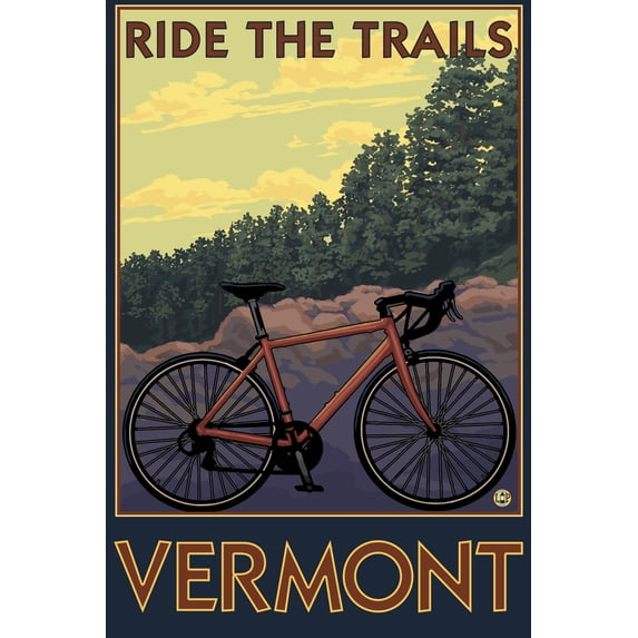 Vermont, Bicycle Scene (12x18 Wall Art Poster, Room Decor)
