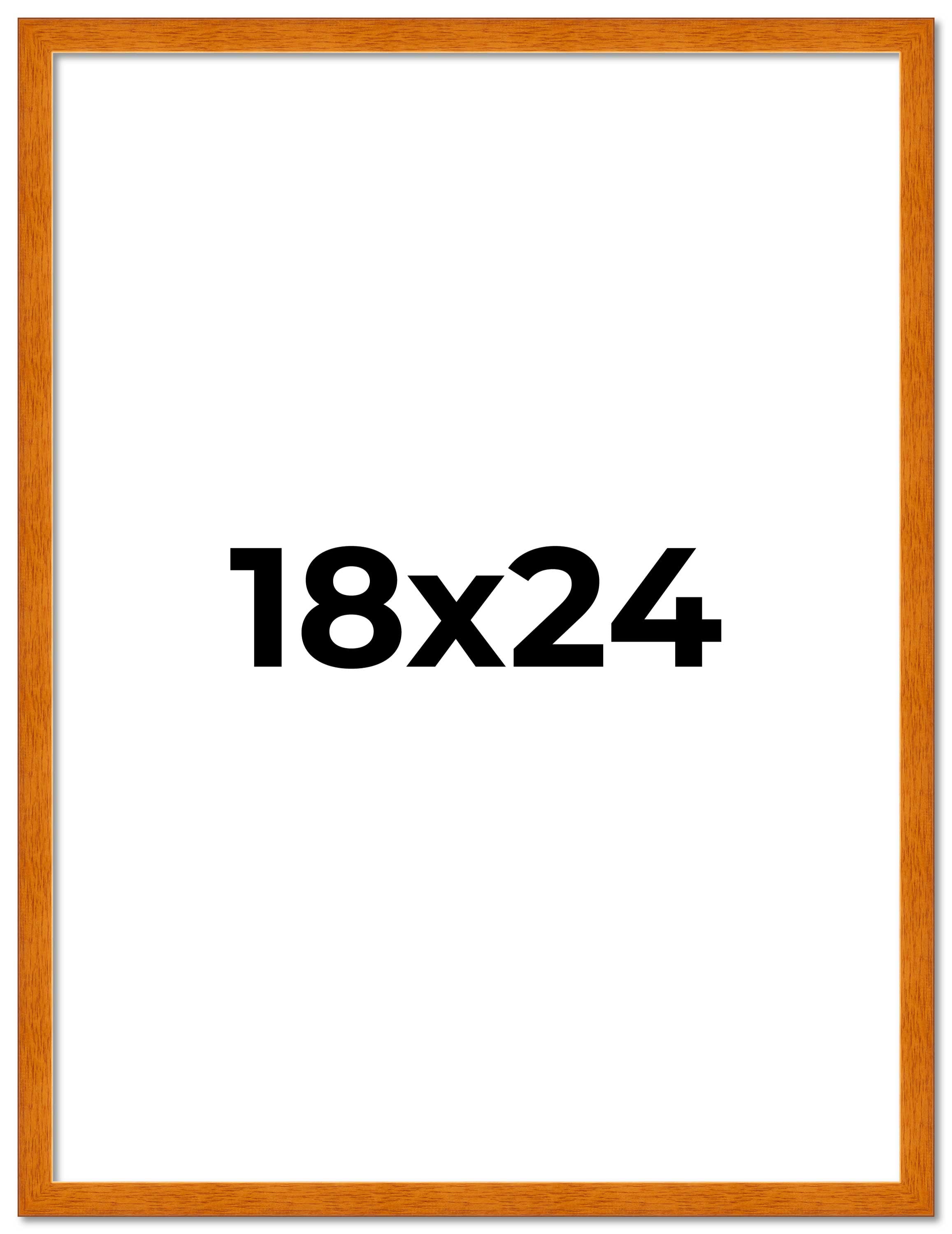 18x24 Honey Brown Real Wood Picture Frame Width 0.75 inches | Interior Frame Depth 0.5 inches |