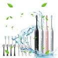 thumbnail image 1 of Cagogo under $5 2Pcs Rechargeable Electric Toothbrush, Couple Electric Toothbrush Set, 6 Mode USB Rechargeable Sonic Brush, 8 Replacement Brush Heads Included, Waterproof Automatic Toothbrush, 1 of 8