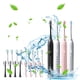 thumbnail image 1 of Cepillo de dientes eléctrico recargable USB de 6 velocidades - Pack para pareja con 8 cabezas de cepillo - IPX7 impermeable - 6 modos y temporizador de 2 minutos - Vibración magnética sónica, 1 of 9