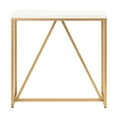 thumbnail image 5 of Kate and Laurel Kaya Modern Glam Console Table, 30 x 30 x 10, White and Painted Gold, Rectangle Two-Tone Entryway Table with Geometric Metal Base and Mixed Materials Design, 5 of 7