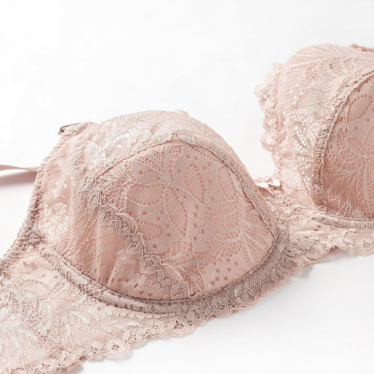 Women Big Breasts Lace Bra Very Big Size 38-46 D/DD/DDD /E/F/G Push Up Bra  Pink Color High Quality Ultra Boost Back Closure Bras