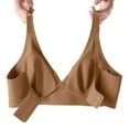 thumbnail image 5 of Dorinao Women's Seamless Wireless Anti-Sagging Bra – Soft Support Sleep & Sports Underwear, Brown, 32B, 5 of 7