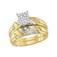 thumbnail image 2 of 14kt Yellow Gold His Hers Round Diamond Cluster Matching Wedding Set 1/4 Cttw, 2 of 3