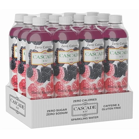 Cascade Ice Zero Calories Black Raspberry Sparkling Water, 17.2 Fl. Oz.(Pack of 12)
