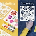 thumbnail image 3 of 1 pc PET Hollow Out Drawing Painting Stencils for DIY Scrapbook Photo Album June Rose 300x300mm Material: Plastic, 3 of 8
