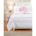 thumbnail image 5 of Cozy Line Home Fashions Sweet Heart Polka Dot Pink Ruffle Cotton 5 Piece Queen Quilt Bedding Set, including : 1 Quilt, 2 Shams, 2 Decor Pillows, 5 of 9