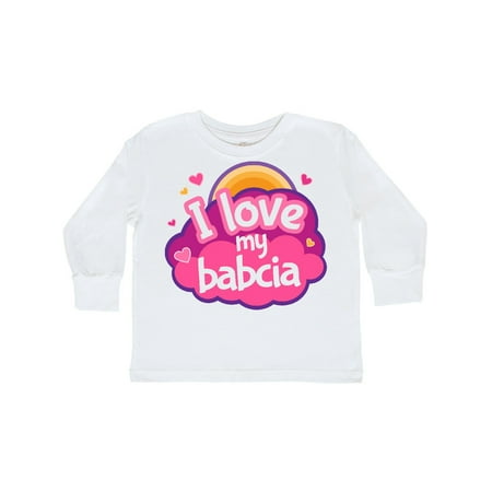 

Inktastic I Love My Babcia Girls Gift Toddler Toddler Girl Long Sleeve T-Shirt