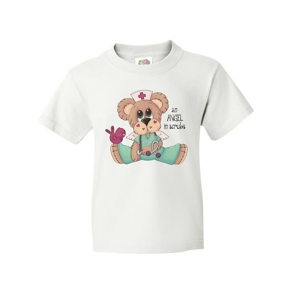 Inktastic CNA an Angel in Scrubs Teddy Bear Youth T-Shirt