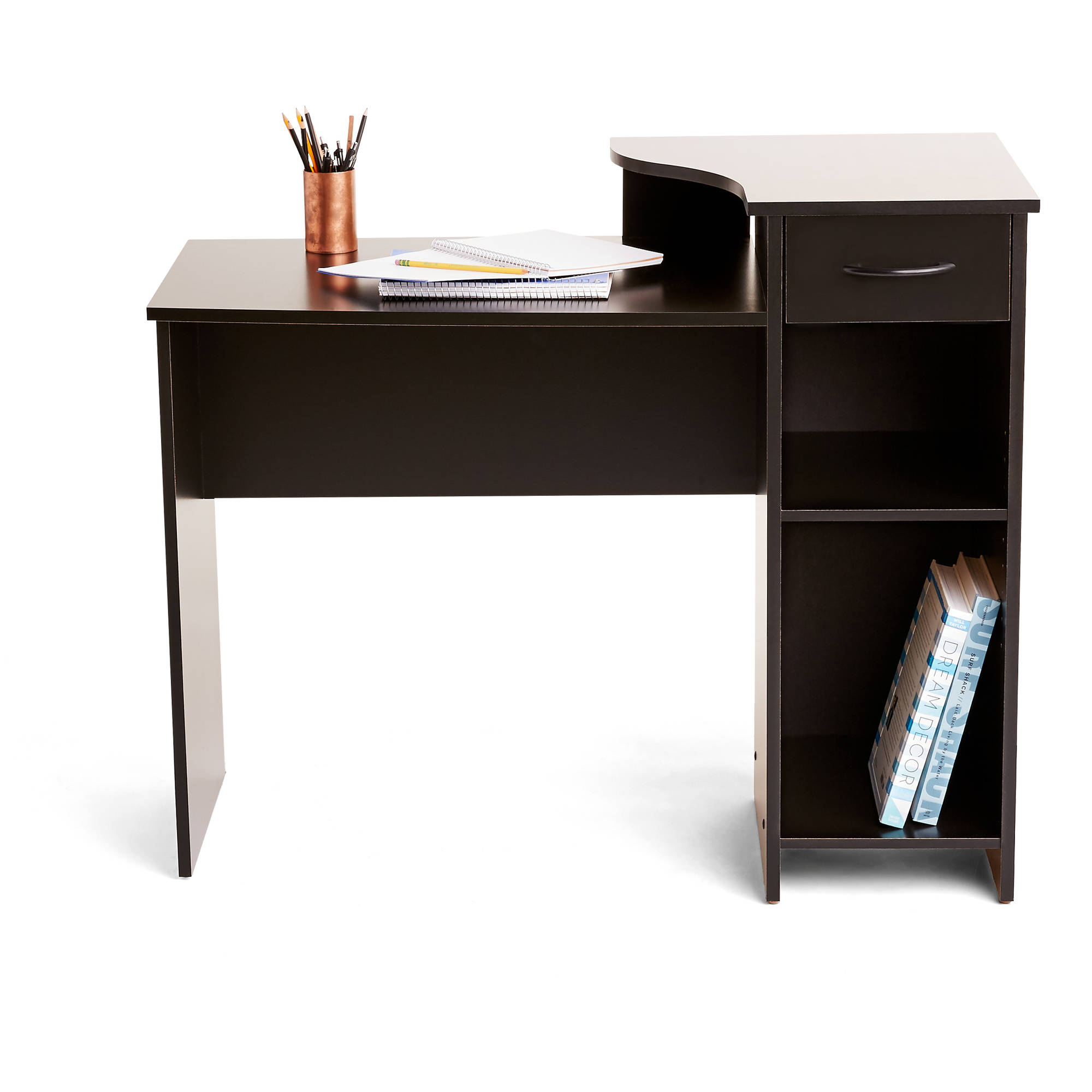 Mainstays Student Desk with Easy-glide Drawer, Blackwood Finish - image 2 of 6