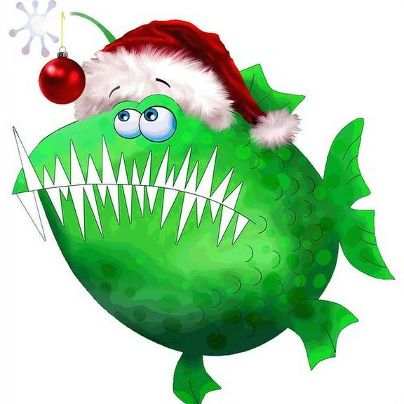 Wallhogs Christmas Angler Cutout Wall Decal