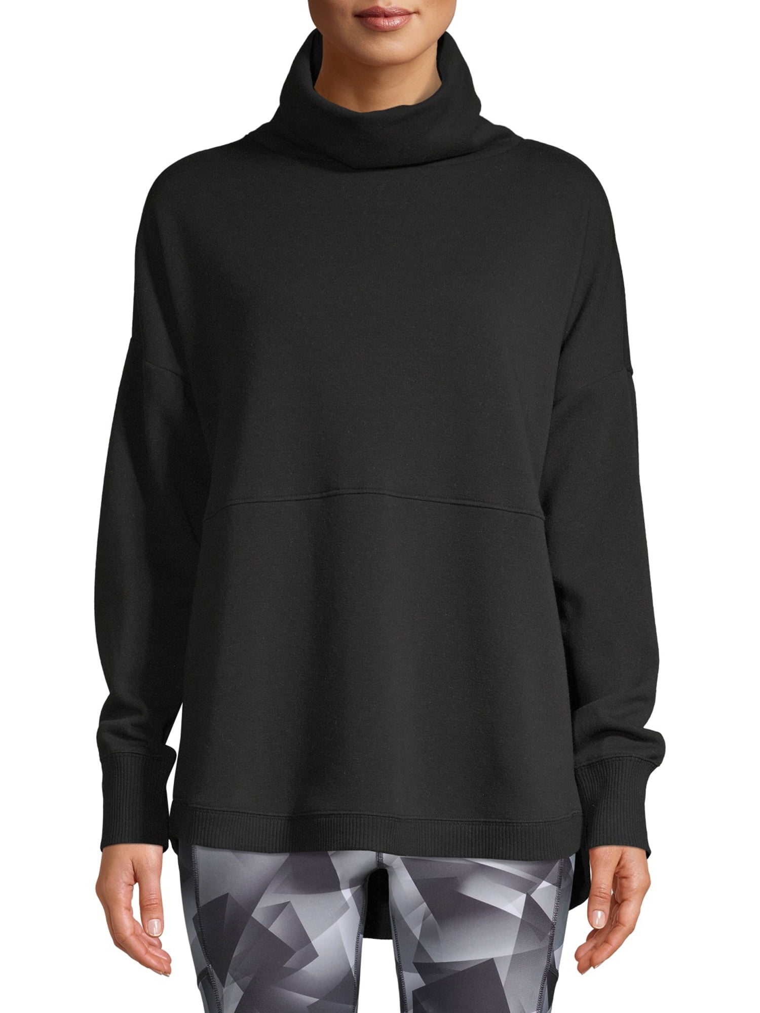 cowl neck athletic sweater