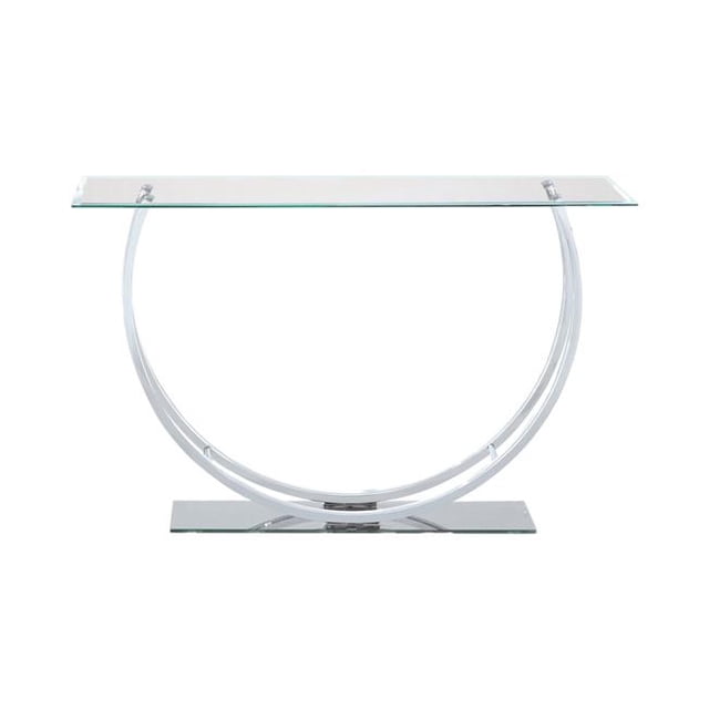 Benjara BM220321 Contemporain U Forme Verre Canapé Table&44; Argent