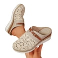 thumbnail image 4 of Samdudou Casual Shoes for Women Closed Toe Slip On Mules Intricate Crochet Mesh Upper with Buckle Strap Espadrille Sole Outdoor Walking Footwear Summer Getaways, 4 of 9