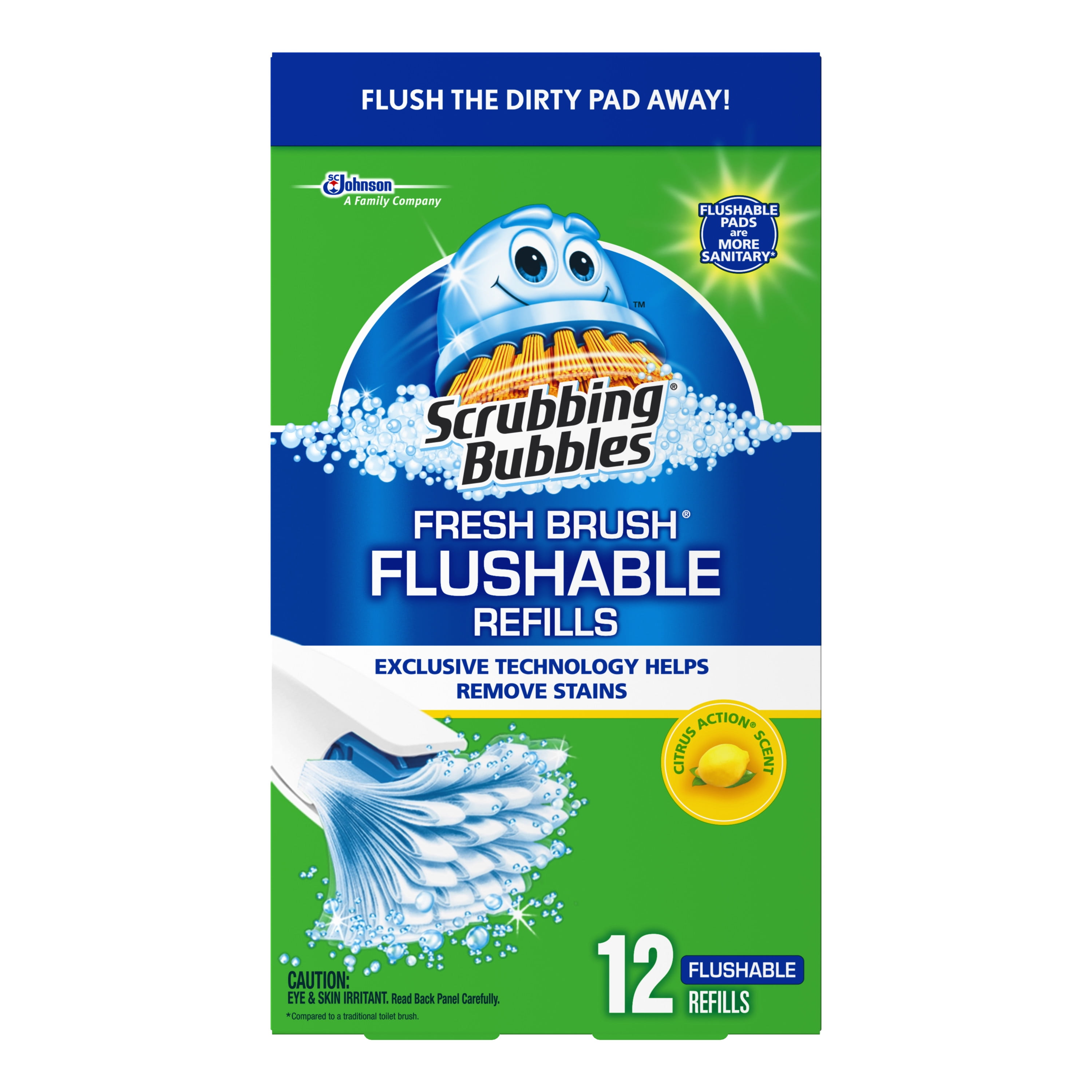 Scrubbing Bubbles Fresh Brush Flushables Refill, Citrus Action Scent