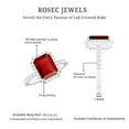 thumbnail image 5 of Rosec Jewels Certified Lab Grown Ruby Engagement Ring with Diamond Halo - Emerald Cut Ruby Ring - AAAA Quality Certified, 925 Sterling Silver, US 10.00, 5 of 8