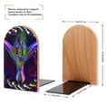thumbnail image 2 of Tool Band Bookends Wood Book Divider Decor Shelves Non-Skid Book Stand 2 Pieces For Classroom Dormitory Bookshelf Office Home, 2 of 7