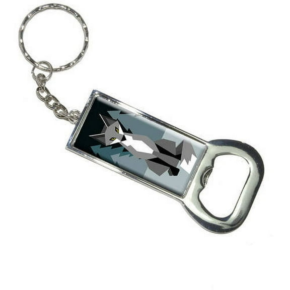 Geometric Winter Fox Keychain Bottle Bottlecap Opener