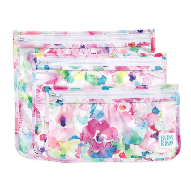 Clear Travel Bag 3Pack Bumkin Watercolor New ZB332