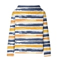 thumbnail image 4 of BiZtdJrK Women Fall Hoodies Casual Long Sleeve Drawstring Pullover Tops Fashion Stripe Print Hooded Sweatshirts with Pocket Navy S, 4 of 7