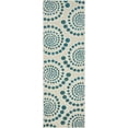 thumbnail image 3 of Unique Loom Outdoor Modern Collection Area Rug - Charlotte (2' x 6' 1" Runner Cream/Teal), 3 of 7