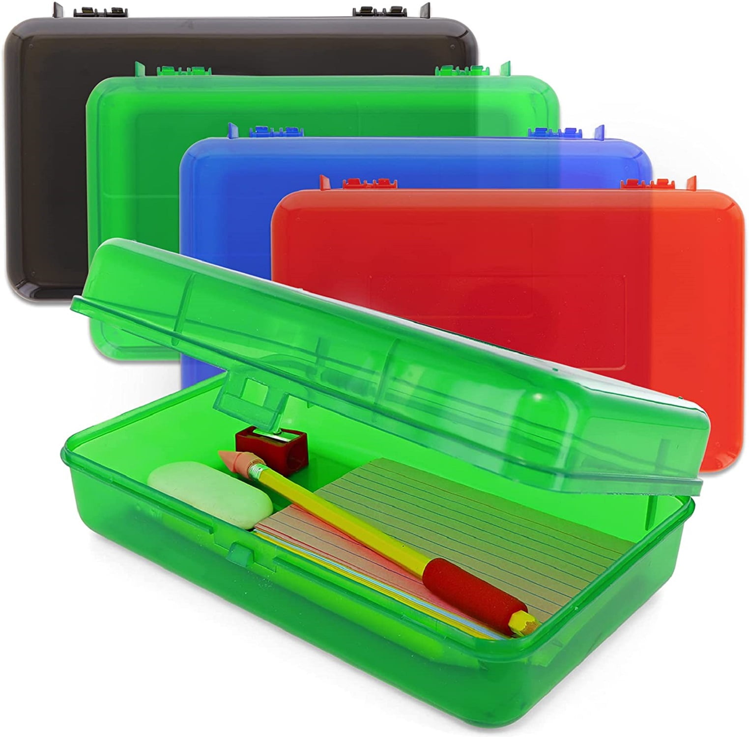 Emraw Regal Multipurpose Pencil Box Assorted Color Dots Plastic Pencil Case Box 