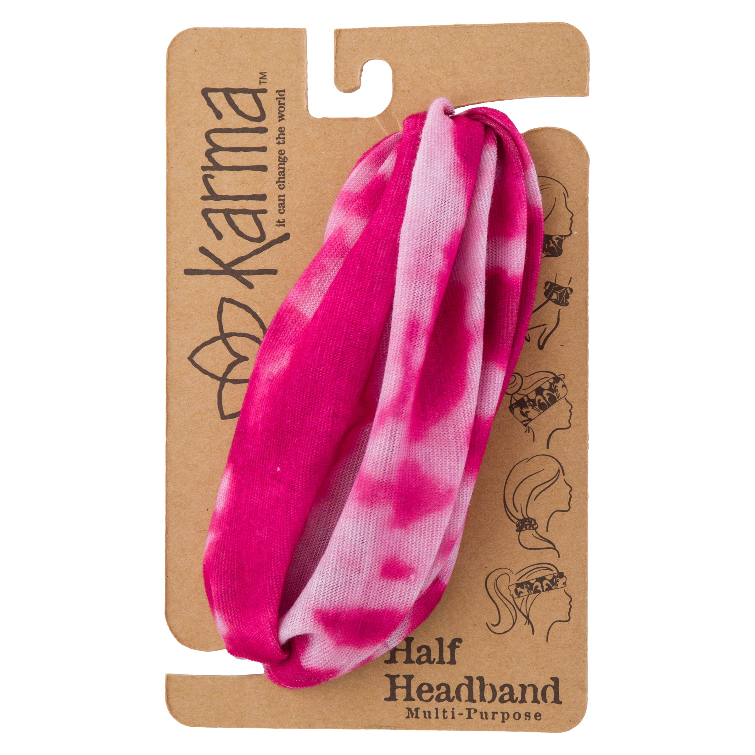 Karma Half Headband, Pink Tie Dye