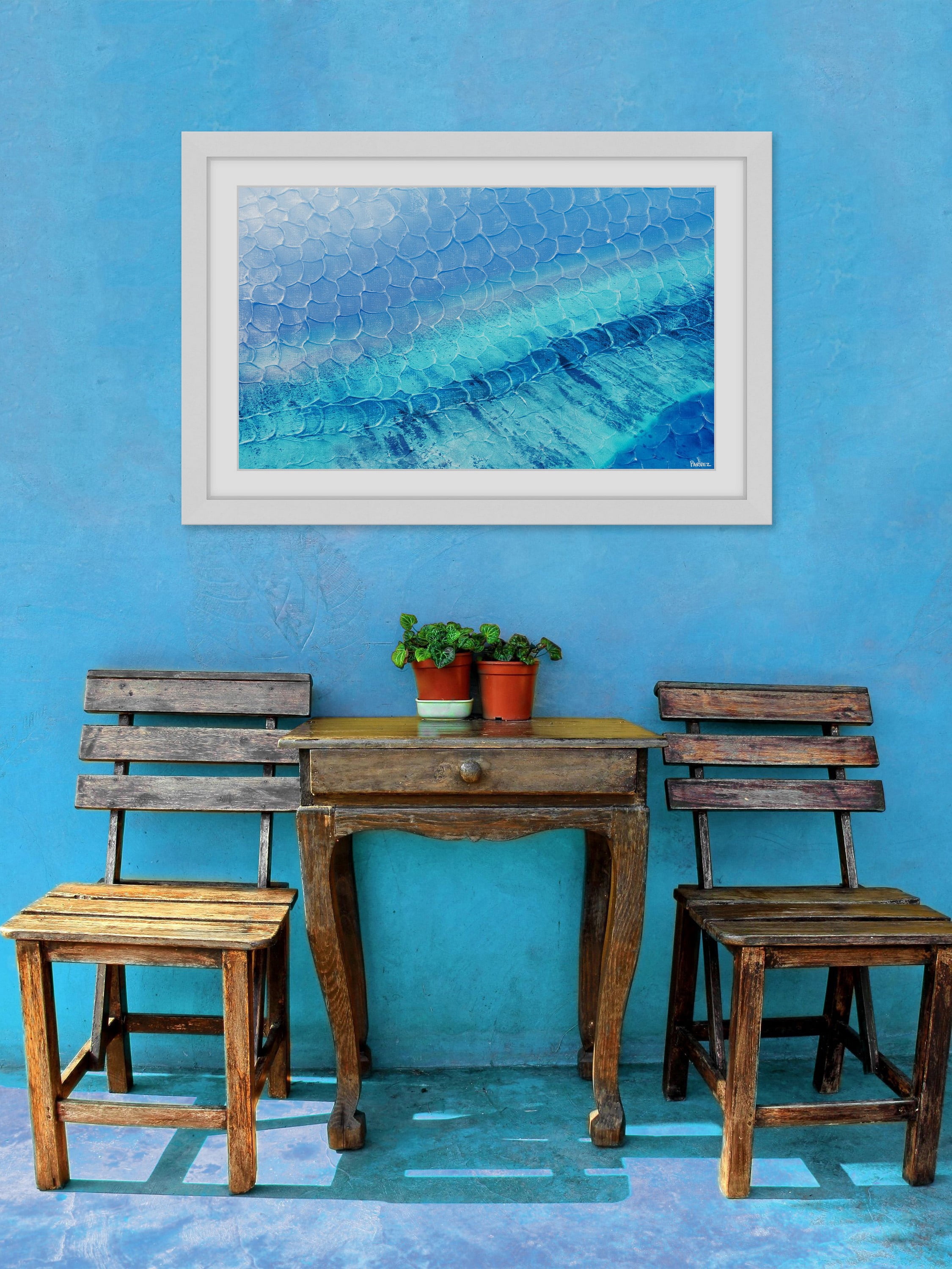 "Blue Pools" Framed Painting Print