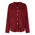 thumbnail image 4 of Women‘s Plaid Shirts Long Sleeve Flannel Lapel Button Down Pocketed Shacket Jacket Coats, 4 of 6