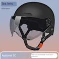 thumbnail image 3 of Casco de seguridad para bicicleta con certificación 3C para hombres y mujeres, adultos y niños, casco de motocicleta eléctrico con dibujos animados y gafas, 3 of 5