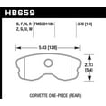 thumbnail image 2 of Hawk 06-10 Chevy Corvette (Improved Pad Design) Rear HPS Sreet Brake Pads, 2 of 3