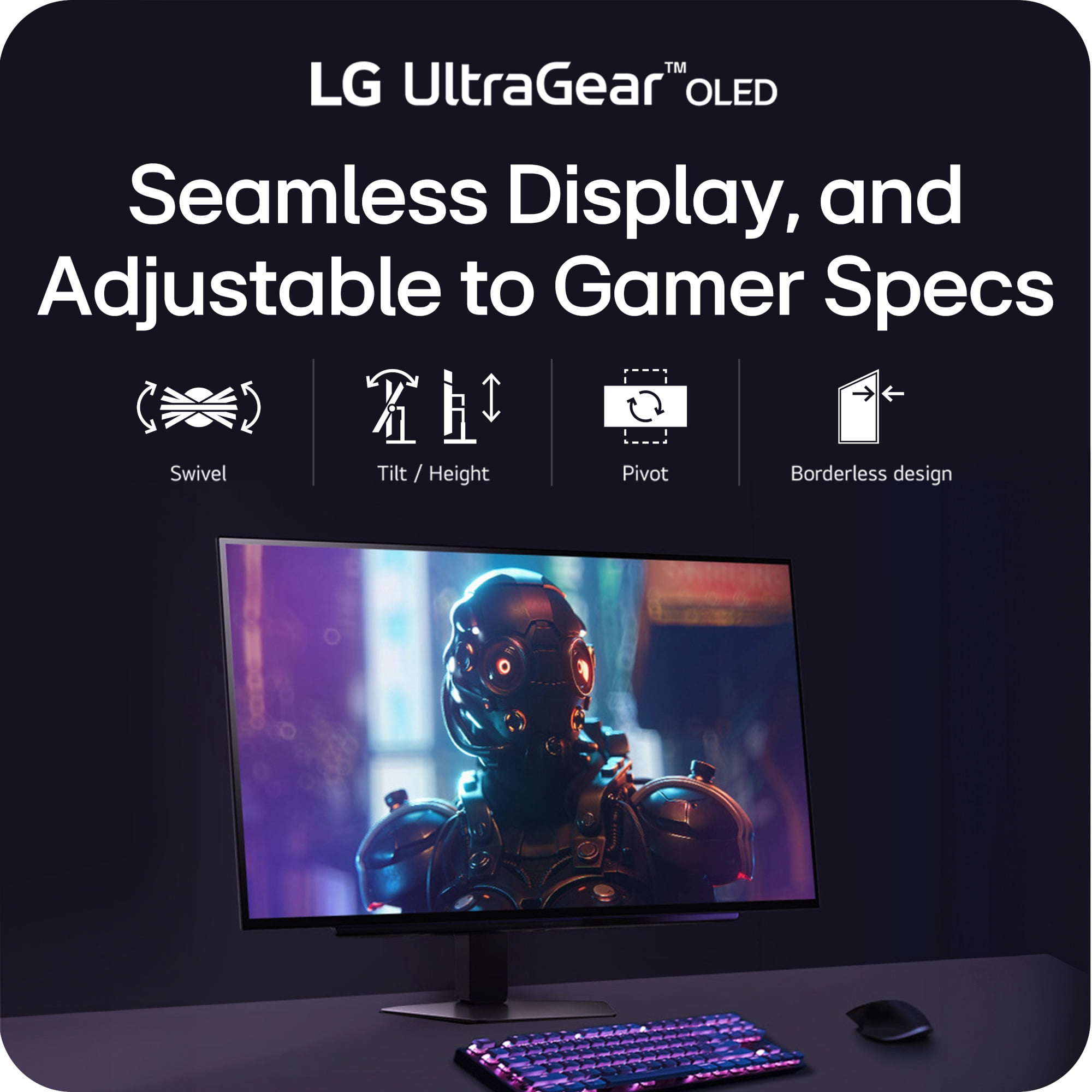 LG 27-inch Gaming Monitor, OLED 1440p 240Hz, TrueBlack HDR, G-SYNC