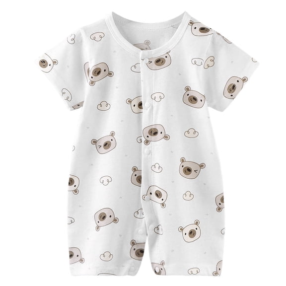 Quealent Baby Romper Bodysuits Unisex Soft Cotton One-Piece Outfit Girls 0-24 Months (Khaki, 0-6 Months)