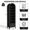 thumbnail image 3 of 71" Tall Arched Storage Cabinet with Doors & Shelves – Multi-Purpose Pantry Cabinet for Kitchen, Bathroom, Living Room, Bedroom, Entryway & Office (Black), 3 of 9
