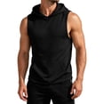 thumbnail image 6 of GrmtClth Men's Hooded Sleeveless Tank Top Casual Workout Shirt with Kangaroo Pocket Lightweight Breathable Everyday Wear Tops Black S, 6 of 7