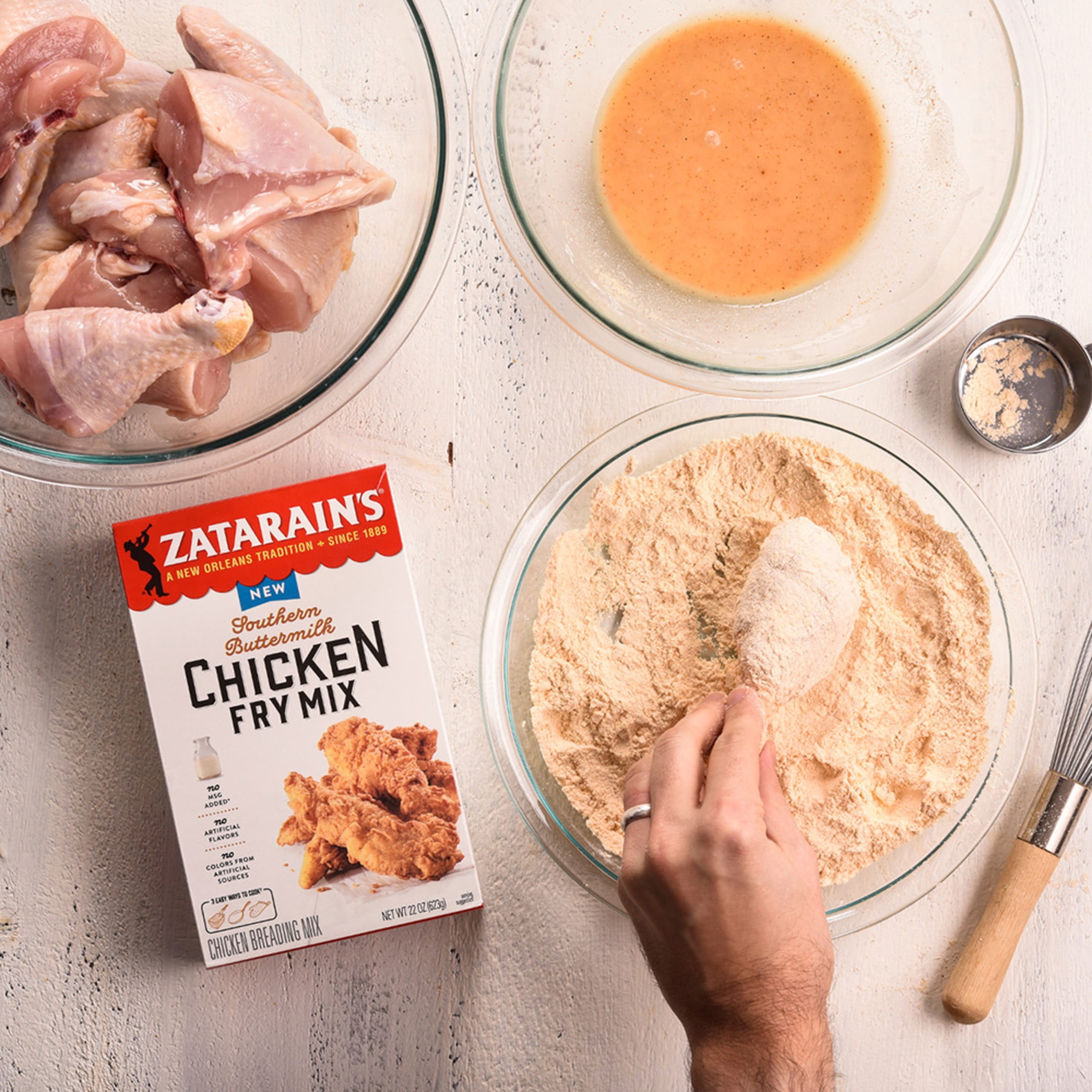 (2 pack) Zatarain's No Artificial Flavors Southern Buttermilk Chicken Fry Mix, 9.0 oz Box