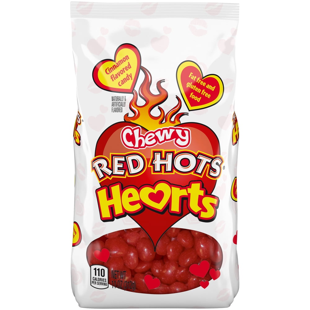 Red Hots Chewy Hearts Cinnamon Valentine Candy 125 Oz