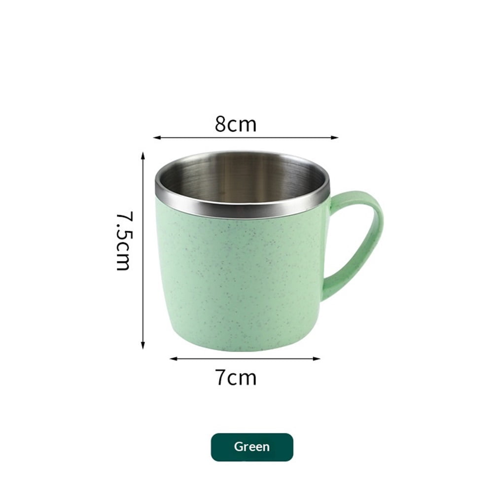 Stainless Steel Coffee Mug, Unbreakable Double Walled Insulated Cups Espresso Mugs Tea Tumbler with Handles for Kids Camping Office Ice, Water(Green)