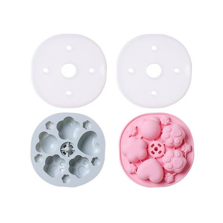 

Candy Molds 2 Pieces Of Steamed Cake With Lid Supplementary Food Mold Love Bear Star Cartoon Steamable Rice Cake Silicone Cake Mold