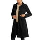 thumbnail image 4 of Abrigo de cuello INSPIRE CHIC para mujer, con botones, de manga larga, estilo A-line, casual, abrigo largo de invierno, XS, negro, 4 of 6