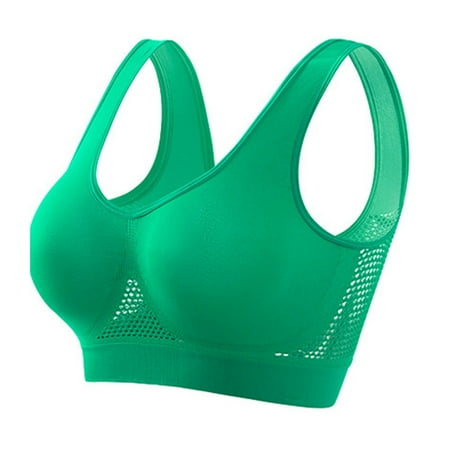 Back Smoothing Bra  Breathable Sports Bra  Womens Wireless Bra  Women s Running Fitness Yoga Tank Top Large Sports Vest Without Steel Rims Green 5XL
