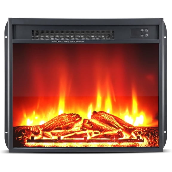 22.83" Recessed Electric Fireplace, 1500W Heater with Remote, 3D Flame Effect