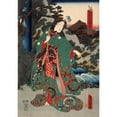thumbnail image 2 of Utagawa Kunisada (Toyokuni III) 14x18 Gold Ornate Wood Frame and Double Matted Museum Art Print Titled - Green (About 1847-1852), 2 of 4