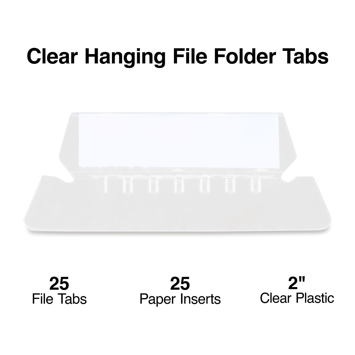 Staples Plastic Tabs 2' x 5/8' Clear 25/Pack (117796/42T CLE) TR117796