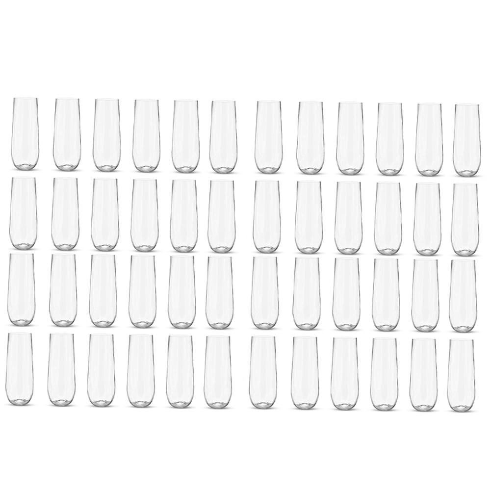 48 Stemless Plastic Champagne Flutes 9 Oz Plastic Champagne Glasses